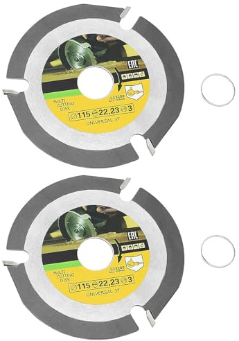 ECSiNG 2 pièces TCT disque de lame de scie circulaire à bois 115 mm 22,23 mm alésage arbre 3T lame de scie pour meuleuse d'angle sculpture sur bois façonnage rainurage et coupe