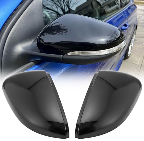 GEARMONSTER Auto Spiegelkappen, Rückspiegelgehäuse, Rückspiegelkappe Ersatz für Seitenspiegel Abdeckung Kompatibel mit VW Golf Mk6 2009-2013 Glänzend Schwarz