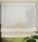 Vordesack Leinenoptik Raffrollo mit Blumen-Kante Unifarbige Raffgardine mit Klettband Wohnzimmer halbtransparent Gardinenschal Küche Sand 1 Stück HxB 140x45cm