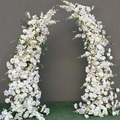 Supporto per arco a mezza luna, per matrimoni, sfondo fotografico, elegante cornice a palloncino per compleanno e decorazione floreale curva