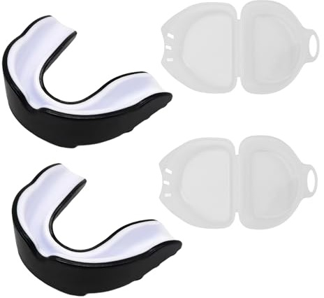 2 Stück Sport Zahnschutz für Erwachsene, professioneller Mundschutz für Kampfsport wie Boxen, MMA & Taekwondo, inkl. 2 Hygieneboxen