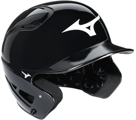 Mizuno B6 Men's Baseball Helmet - Solid Colour - Gloss Black - Size L/XL