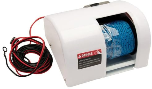 DWOGCEBX Electric Anchor Winch For Small Boats Saltwater Use With 25 Lbs Capacity And Wireless Remote Control Kit Compatible With Pontoon Boats
