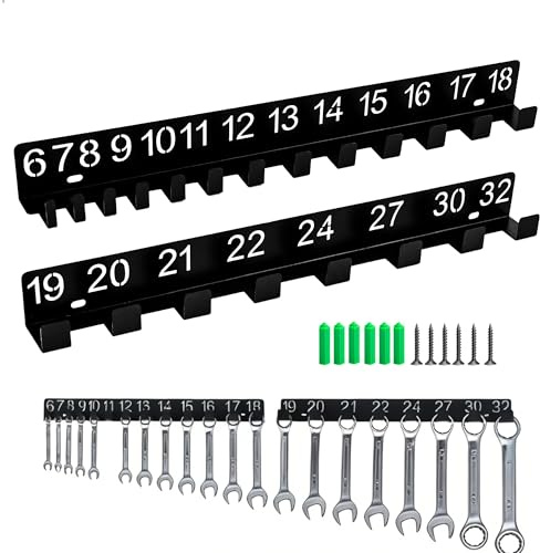 xyuayamz 2 Piezas Organizador Herramientas Pared, Soporte para Destornilladores, Porta Attrezzi da Parete con Números, Organizador Herramientas para Garajes, Talleres Bancos Trabajo, Metal, Negro