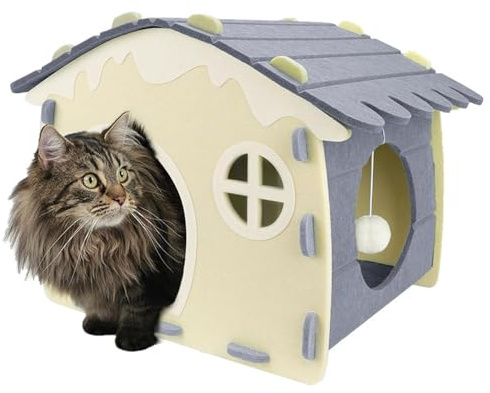 kattgrotta – 800 g bärbart hopfällbart material, avtagbar tvättbar matta, bekvämt katttält, plyschhusdjur för bostadstillbehör | Inomhus utomhus vinter resor bil camping soffa stol rum för säng