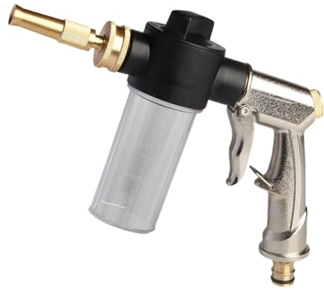 AMISENK Spruzzatore per tubo da giardino, erogatore di sapone da 99,2 g, schiuma ad alta pressione per lavaggio auto, giardinaggio e doccia per animali domestici, attrezzatura per irrigazione esterna