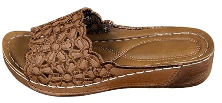 Générique Sandales Randonnée Femme Sandales Femme Confort Claquettes Tongs Chaussures Femmes Été Confortable Mules En Cuir Pour Mode Bout Ouvert Compensées Plateforme Pantoufles Premium (Brown, 39)