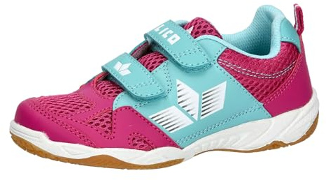 Lico Sport V, Indoor Court Shoe, Pink/türkis/Weiss,