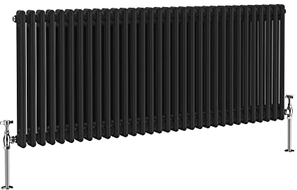 NRG 600 x 1460mm Black Radiator Traditional 2 Column Horizontal Central Heating Cast Iron Rads