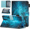 MOKASE Case Compatible with Amazon All-New Kindle Fire 7 Tablet 12th Generation 2022 Release Latest Model 7, PU Leather Folio Stand Cover, Auto Wake/Sleep with Pen Holder for Fire 7, Night Forest