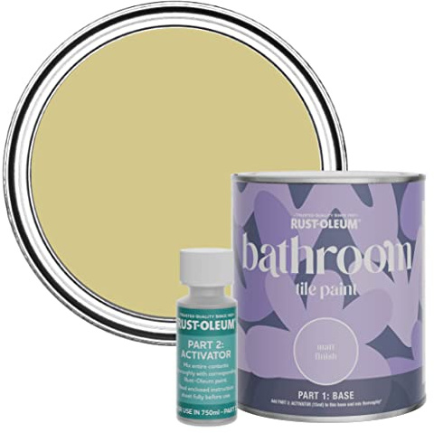 Rust-Oleum Green Water-Resistant Bathroom Tile Paint in Matt Finish - Wasabi 750ml