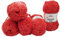 500 Gramm Ilkadim Export Dolphin fine Strickwolle, Babywolle, 5 x 100 Gramm Wolle Super Bulky (rot 80527)