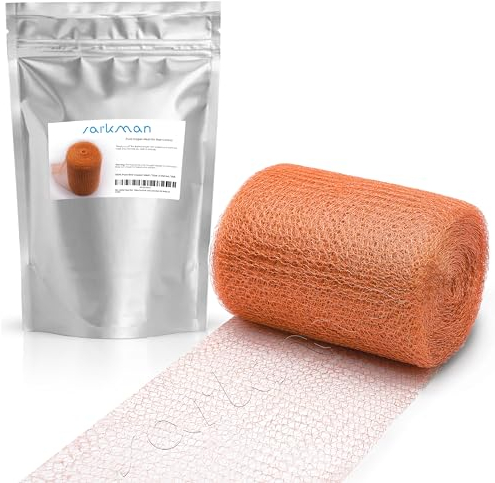 sarkman Copper Mesh Slug Repellent - 12 Metre / 40 Feet Pure Copper Rodent Pest Control Mesh - Durable & Pet Safe Garden Protector - Flexible, Cuttable Insect Barrier for Mice, Rats & Birds | Red