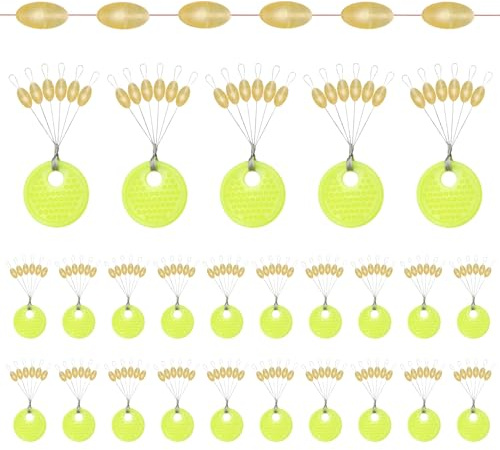 XoeLLe 150 Pezzi Stopper da Pesca, Tappi di Gomma per Pesca 6 in 1 Perline Pesca Galleggianti da Pesca, Piccoli Fermi per Flussi Girelle da Pesca Filo Stopper