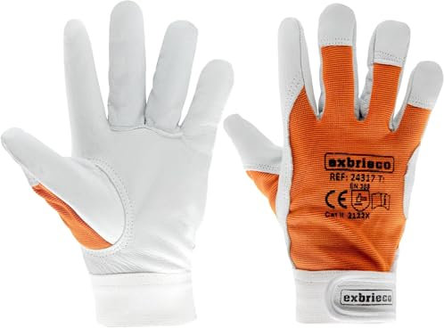 EXBRIECO Guanti da lavoro in pelle di alta qualità, protezione contro abrasioni e forature, ideali per giardinaggio e attività fai da te (1, taglia XL/10)