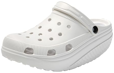 JOMIX Muttertag Pantoletten Damen Clogs Flache Gesundheitsschuhe Sommer Sanitär-Clogs Sandalen Taumelschuhe (Weiß, 38-39 EU, SD9526)