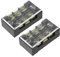 Rebower Barrettes de Connexion à Bornes à Vis de Barrière à Double Rangée de 3 Positions, 600V, 25A (avec Couvercle) - Lot de 2 / Noir/TB-2503L