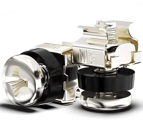 Juego de tornillos M6 x 20 para armarios de red, tuercas de bloqueo y tornillos, tuercas enjauladas M6, tuercas enjauladas, tornillos de montaje, rack, tuerca enjaulada, juego de 100 unidades, color