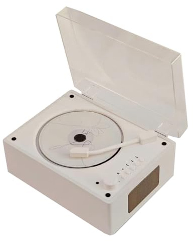 Wrtysully Retro CD-spelare Uppladdningsbart Stöd för CD BT USB 3,5 mm AUX Bärbar CD-spelare Bluetooth-kompatibel 5.0 Hemmusikspelare B