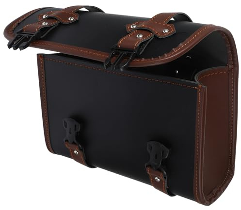 ibasenice Borsa Portaoggetti per Moto in Pelle PU Resistente Organizer Laterale Frontale e Posteriore Piccola Borsa da Sella Versatile Installazione Rapida Adatta alla Maggior Parte dei