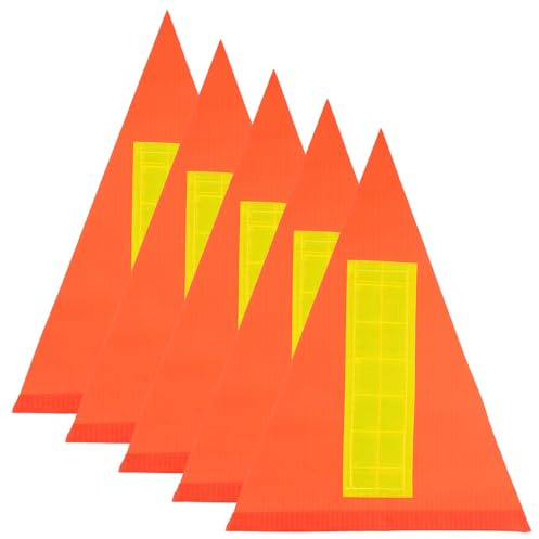 MERRYHAPY Set 5 Bandiere di Sicurezza Riflettenti per Bicicletta, Bandiera Triangolare Resistente Agli Strappi 21x30x30 Cm, Accessori per Ciclismo ad Alta Visibilità, per Segnalazione