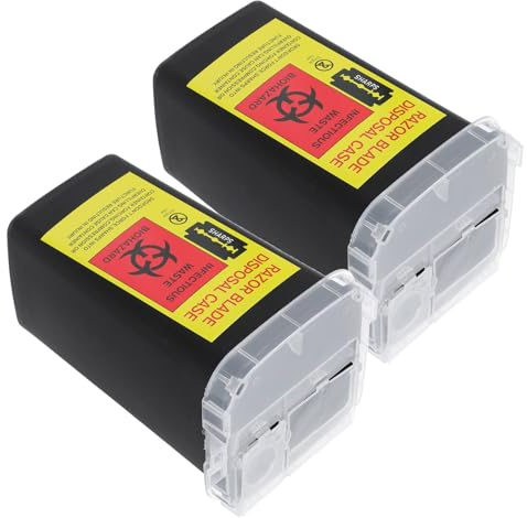 COSMEVIVI Contenedor Portátil de Cuchillas de Afeitar 2 Piezas Mecanismo de Bloqueo y Material Plástico para Almacenamiento Seguro y Desecho de Hojas de Afeitar