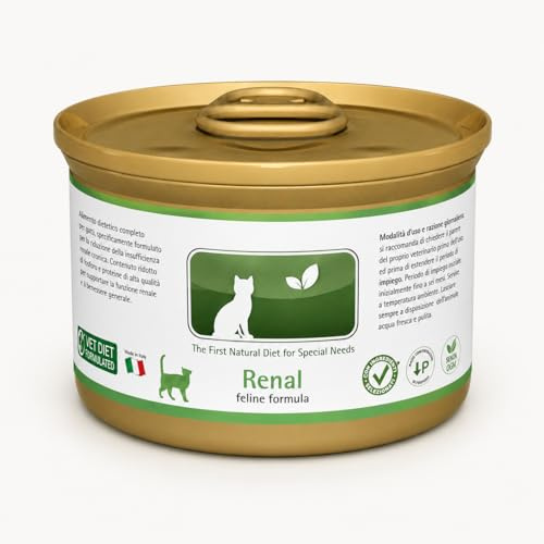 Vet-Life Umido Gatto, Alimento Dietetico Completo per Gatti Adulti con Problemi Renali, Fosforo Ridotto e Proteine di Elevata Qualità, 12 Lattine x 85 g