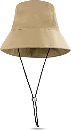 normani Unisex Kinder Regenhut mit 3M Reflektor für mehr Sicherheit - 100% wasserdicht Farbe Natur Größe M/51