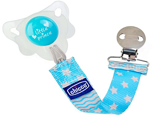 Chicco Succhietto Micrò e Clip Boy 0-2M, Silicone, Azzurro