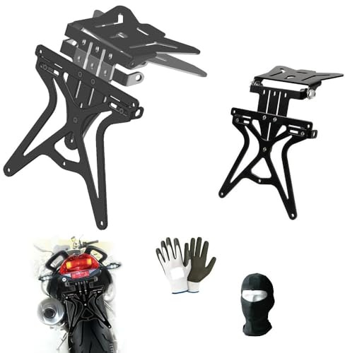 COMPATIBILE CON TRIUMPH STREET TRIPLE 675 PORTATARGA REGOLABILE PER MOTO LAMPA AERO-X 90146 SUPPORTO TARGA OMOLOGATO UNIVERSALE NON SPECIFICO NERO 270X190X35MM