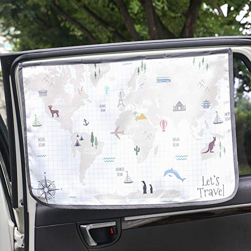 magnétique de Voiture Sun Shade Rideau pour fenêtre latérale pour bébé Enfants Enfants Ombre du Soleil - Pare-Soleil Protector (WorldTravel)