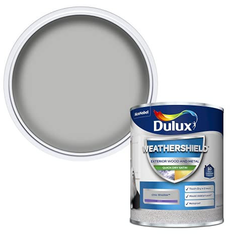 Dulux 5362491 Weathershield Quick Dry Satin Paint, Chic Shadow, 0.75 L