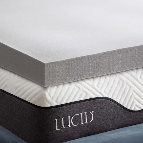 LUCID Topper 10 cm in memory foam gel rinfrescante e fibra di bambù, Singolo, 90 x 190 cm