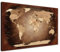LANA KK Stilvolle Pinnwand Weltkarte - Antik - Deutsch in 80 x 60 cm, stabile Rückwand zum Pinnen inkl. Starterkit - Leinwand-Kunstdruck Wandbild Landkarte XXL