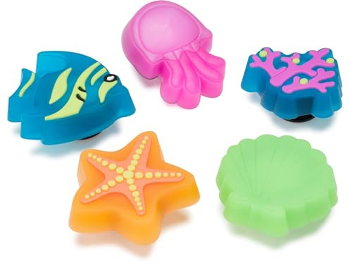 Crocs 5-pack Animal Jibbitz Shoe Charms Breloques de Chaussure Mixte, Lights Up Under The Sea, Taille Unique