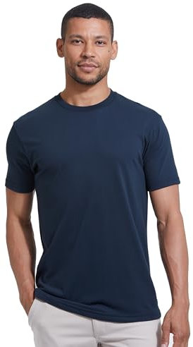 True Classic Mens T-Shirts - Short Sleeve Crew Neck Plain Novelty T Shirt for Men, Pack of 1, Navy, M