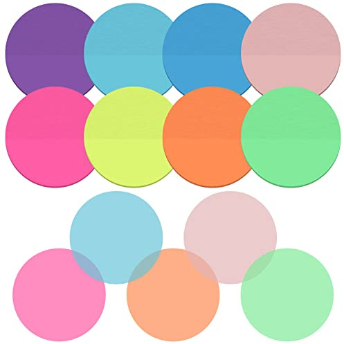 400 Piezas Notas Adhesivas Transparentes Etiquetas Redondas de Notas Adhesivas Posits de Colores Transparente para Marcadores Accesorios para Bloc de Notas Oficina de Aprendizaje Útiles Escolares