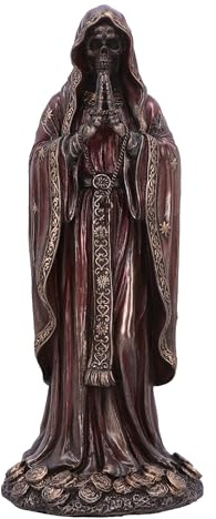 Nemesis Now Figura de Santisima Muerte de 19 cm, Resina, Rojo/Bronce, Rojo Rezando 'Saint of Death', Figura de Icono Cultural Mexicano, fundida en la Mejor Resina, Pintada a Mano por Expertos