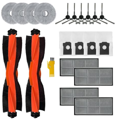 aotengou Ricambi per dreame L10s Ultra Gen 2 / L10s Pro Ultra Heat / X30 Ultra/Mova E30 Ultra Robot Aspirapolvere 2 Spazzole principali, 4 Filtri, 6 Spazzole laterali, 4 Panni, 4 Sacchetti