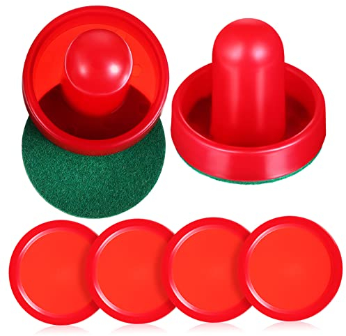 GOOHOCHY Eishockeypucks Und Schläger Für Tischspiele Ersatz-Pucks Und Schieber Mit Pad Ziel-Griffe Für Hockeyspiele Eishockeyausrüstung Als Zubehör Für Spiel