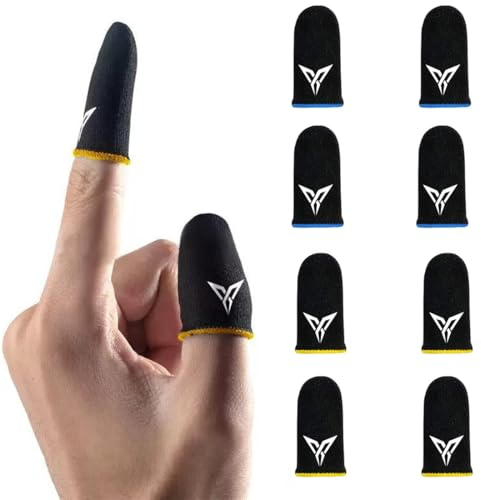 8 Stück Gaming Finger Sleeve - Besonders Bequeme & stabile Fingersleeves, da einzigartige Elasthan Fasern - inklusive Mikrofasertuch