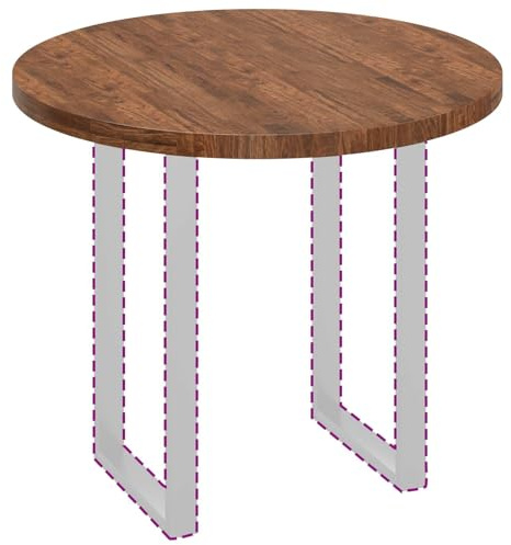 vidaXL Tischplatte Hellbraun Ø 90 x 4 cm Massivholz Eiche, Moderner runder Eichen-Tischplatte, wendbares Design, stylische Essfläche, praktisches Möbel für Wohnzimmer