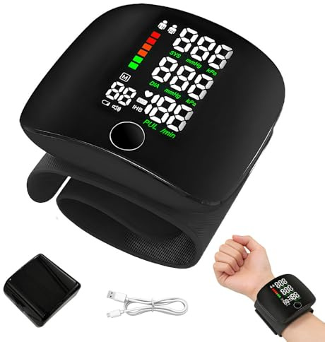 Wrist Blood Pressure Monitor, Accurate Blood Pressure Monitors Wrist with 99 Reading Memory & LCD Screen & Intelligent Voice & Adjustable Cuff Bp Machine, for Adult Elder at Home or Travel