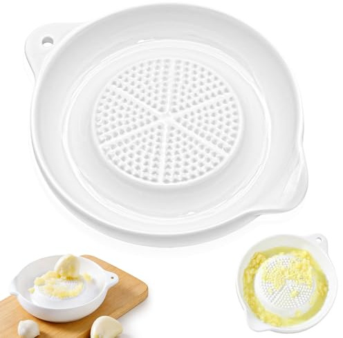 Rallador de Ajo de Cerámica, Plato para Triturar Ajo y Jengibre, Sin Olor Metálico, Fácil de Limpiar, Apto para Lavavajillas, para Especias, Salsas y Uso Diario en Cocina