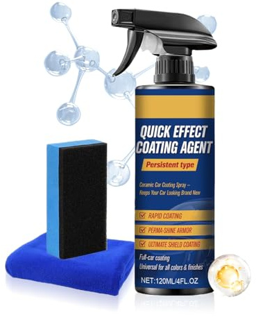 Spray Per Rivestimento Auto - Superficie Di Applicazione Rapida | Protezione Ad Effetto Rapido E Potenziatore Di Brillantezza | Lucidante Automobilistico Senza Acqua, Parabrezza, Fari, Pneumatici, Fin