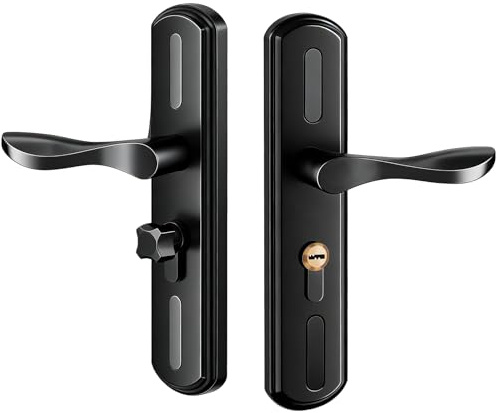 Hominas dörrhandtag dörrbeslag aluminiumlegering dörrhandtag för handtag set med tyst lager för sovrummet hemma, svart