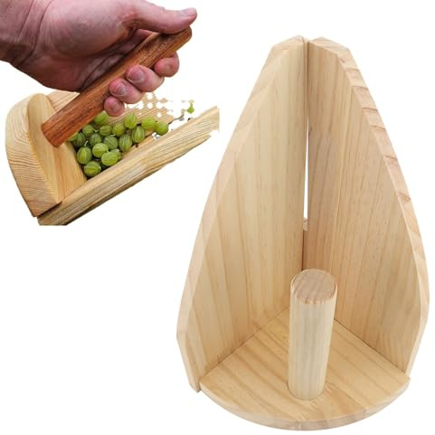 Mimdixy Pala recogedora de Bayas de Madera, rastrillo de recolección de arándanos, Fruta de Grosella Espinosa, eficiencia Mejorada con Boca Grande, Herramienta de recolección de Frutas