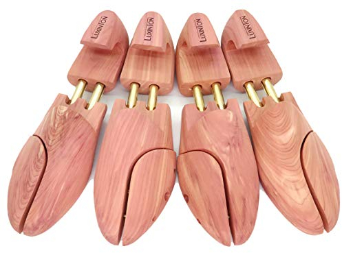 Luxinton Cedar Shoe Tree Boot Keeper for Men Luka 2-pack Adjustable Shoetree Twin Tube(for 2 pairs of shoes)(EU 40-41 / Small / 7.5-8.5 US)