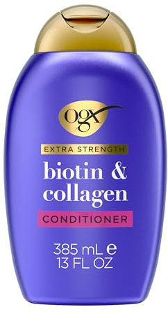 OGX Extra Strength Biotin and Collagen Conditioner, 13 fl oz, Sulfate-Free, Thicker, Fuller Hair