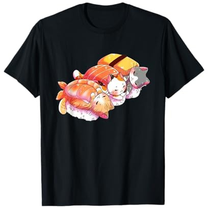 Kawaii Cute Chats Sushi Otaku Japonais T-Shirt